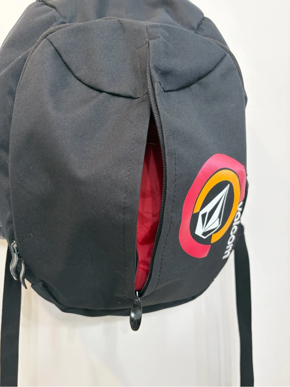 Volcom Skateboarding Backpack Embroidered Volcom Stone Padded Straps Black